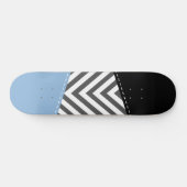 Skateboard Gris Zigzag, Gris Chevron, Motif Zigzag, Bleu (Horz)