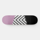 Skateboard Gris Zigzag, Gris Chevron, Motif Zigzag, Violet (Horz)