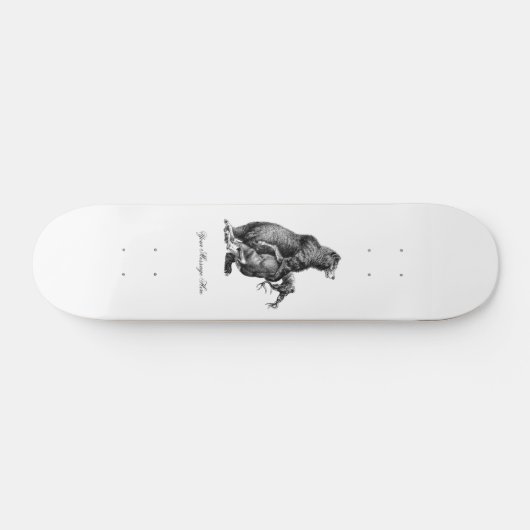 Skateboard Grizzly ours chasse cerfs Dessin simple (Horz)