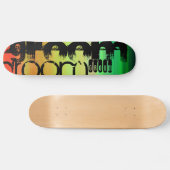 Skateboard Groom ; Vert, orange et jaune vif (Horz)