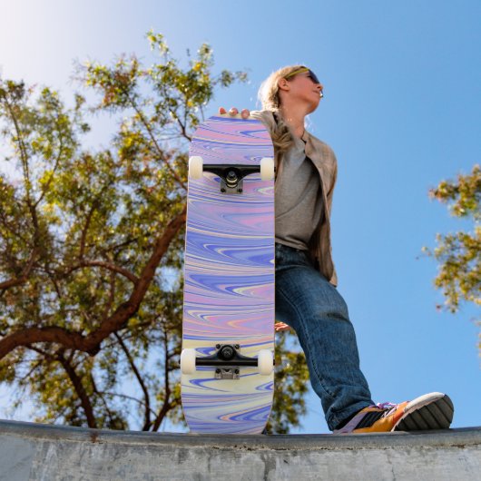 Skateboard Groovy Éclectique Fantaisiste Ondulé Pastel Abstra (Extérieur 1)