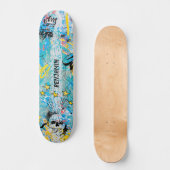 Skateboard Gros crâne de graffiti urbain (Recto)