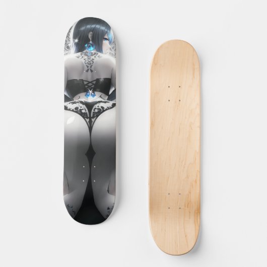 Skateboard Grosse Fessière ; Fille d'Anime (Recto)