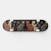Skateboard Groupe de chats en papier peint victorien (Horz)