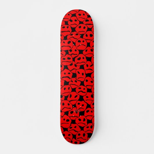 Skateboard Groupe de visages tristes (rouges) (la BG noire) - (Devant)