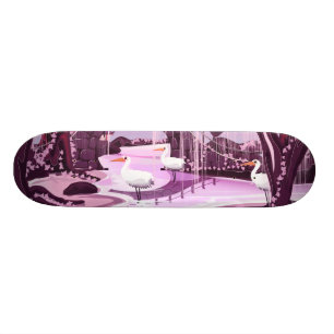 Skateboard Grues dans le jardin coréen