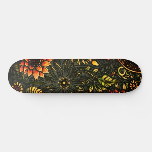 Skateboard Grunge de tournesol inspirée par l'art urbain Abst (Horz)