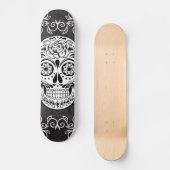 Skateboard Grunge gothique blanche de sucre de noir décoratif (Recto)