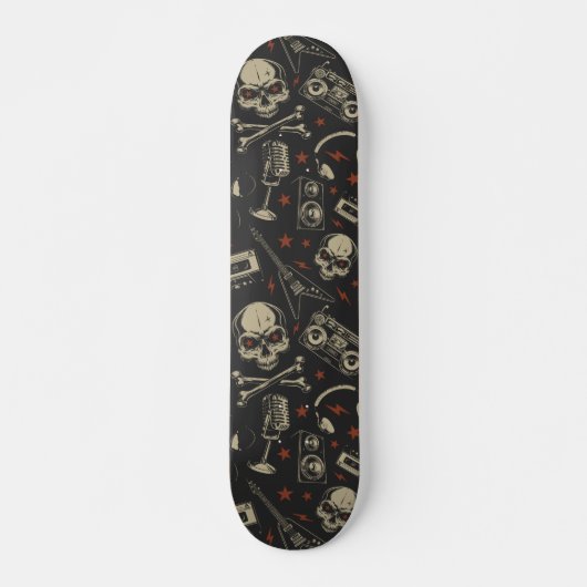 Skateboard Grunge musique crâne croisé motif (Devant)