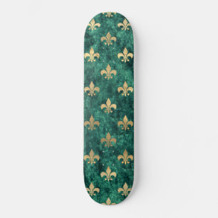 Skateboard Grunge Velvet Vert Fleur De Lis Mardi Gras