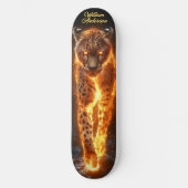 Skateboard Guépard Brûlant Lumineux (Recto)