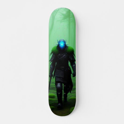 Skateboard Guerrero fantasma en oscuro bosque (Voorkant)