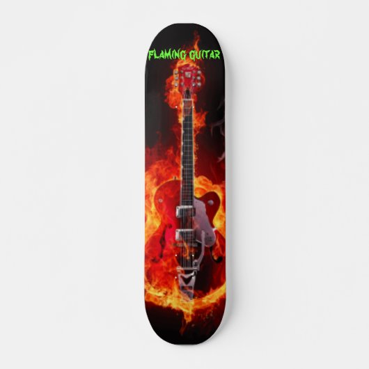 Skateboard guitare flamboyante (Devant)