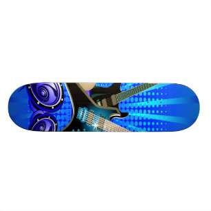 Skateboard Guitares électriques, tambours et haut-parleurs