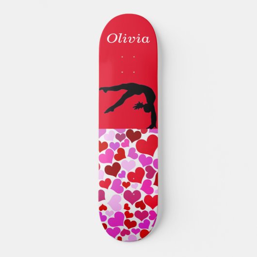 Skateboard Gymnastique filles Coeurs de Saint Valentin (Recto)