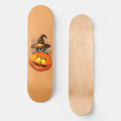 Skateboard Halloween Cute Kitty Witch et ami Citrouille (Recto)