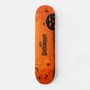 Skateboard Halloween heureux (chauves-souris et araignées)