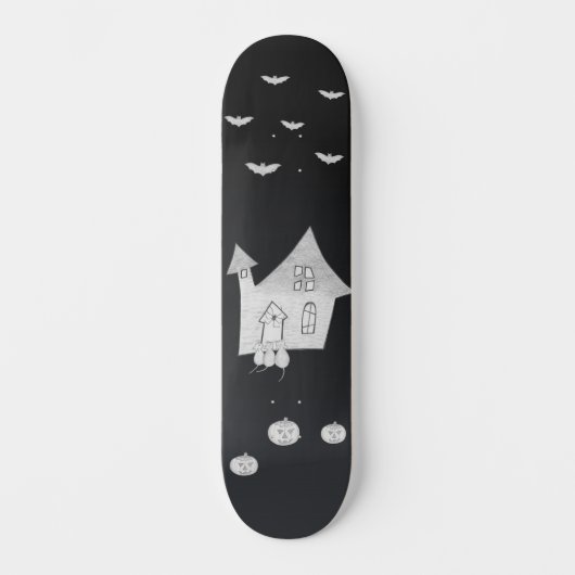 Skateboard Halloween la nuit avec Haunted House, chauves-sour (Recto)