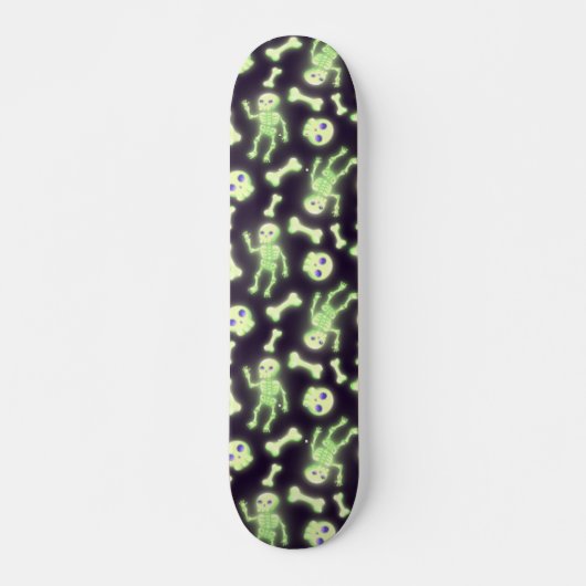 Skateboard Halloween mignon Éffrayant brillant squelette os c (Devant)