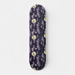 Skateboard halloween night sky vector wed spooky