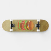 Skateboard Hamburger double avec fromage et bacon (Horz)