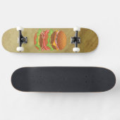 Skateboard Hamburger double avec fromage et bacon (Horz)