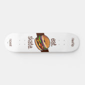 Skateboard Hamburger kawaii "eat skate repeat" (Horz)