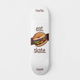 Skateboard Hamburger kawaii "eat skate repeat"