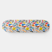 Skateboard Hand-drawn Doodles Modern Playful Pattern (Horz)
