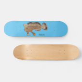 Skateboard Handfish cartoon illustration (Horz)