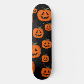 Skateboard Happy Halloween Jack-o'-lantern Illustration Art (Recto)