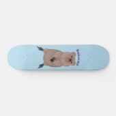 Skateboard Happy smiling cute quokka cartoon design (Horz)