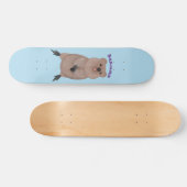 Skateboard Happy smiling cute quokka cartoon design (Horz)