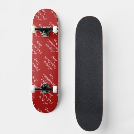 Skateboard Happy Valentines Day Text Pattern Stylish (Recto)