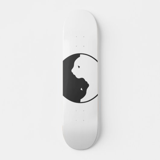 Skateboard Harmonie des chats blancs et noirs - Choisir la co (Devant)