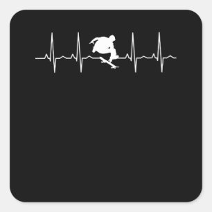 Skateboard-hartslag Vierkante Sticker