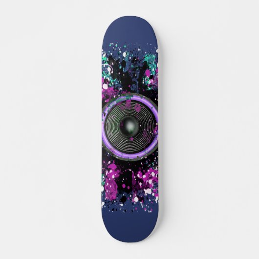 Skateboard Haut-parleur de musique et peinture rayée (Devant)