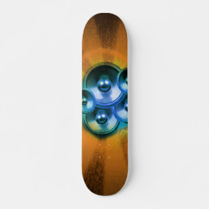 Skateboard Haut-parleurs de musique et sunburst orange
