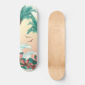 Skateboard Hawaii Sunset Waves Hibiscus Flowers Palms Birds (Recto)