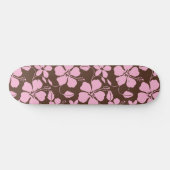 SKATEBOARD HAWAIIAN HULA (HIBISCUS) BROWN/PINK (Horz)