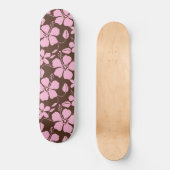 SKATEBOARD HAWAIIAN HULA (HIBISCUS) BROWN/PINK (Recto)
