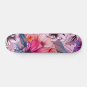 Skateboard Hello Spring Happiness Time, aquarelle florale (Horz)