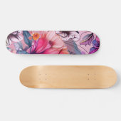 Skateboard Hello Spring Happiness Time, aquarelle florale (Horz)