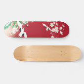 Skateboard Hérons et Dahlias Design japonais / (Horz)