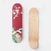 Skateboard Hérons et Dahlias Design japonais / (Recto)