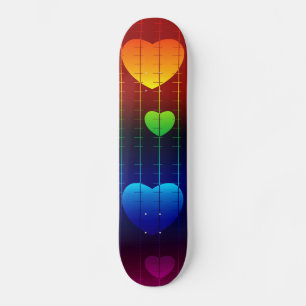 Skateboard, het Patroon van het Hart van de Regenb Skateboard