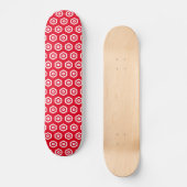 Skateboard - Hexagones blancs sur Red (Recto)