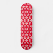 Skateboard - Hexagones blancs sur Red (Recto)