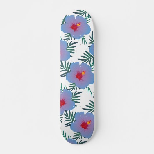 Skateboard Hibiscus bleu tropical (Devant)