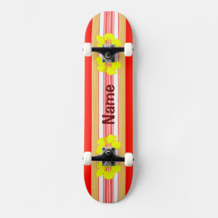 Skateboard Hibiscus d'Hawaii Red Surboard